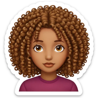 Brown skin girl with curly hair sticker