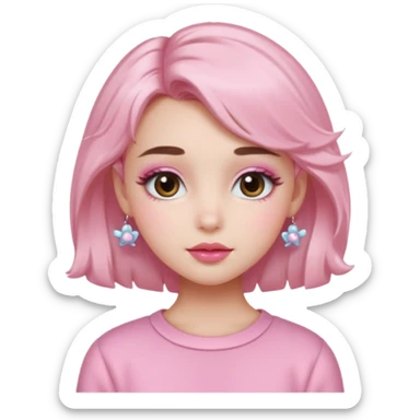  Soft Girl
Origin: TikTok/Western

Key Features: Pastel blush, gloss or tinted balm, fluffy brows, shimmery lids, small hair clips or pigtails.

Vibe: Playful, sweet, pastel-saturated cuteness — very Y2K meets kawaii.

Signature Trick: Emphasizes youthful, doll-like features with lots of pink. sticker