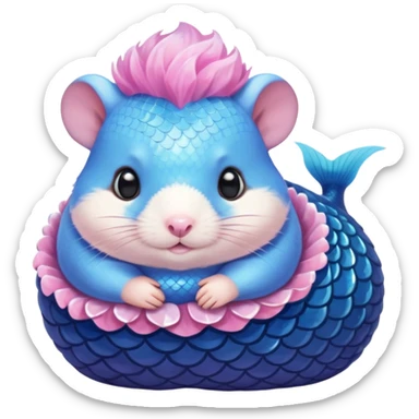 mermaid hamster sticker