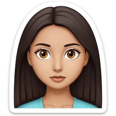 Morena, cabello liso, ojos marrones oscuros  sticker