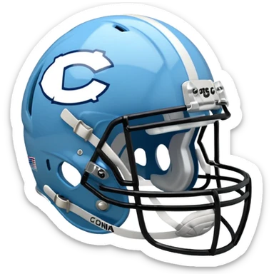 College football player helmet in  Carolina Blue color  sticker