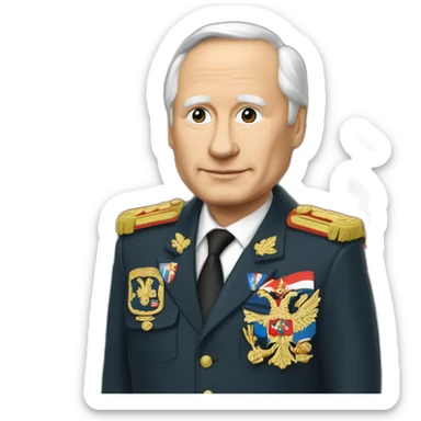 Le président poutine avec drapeau russe  sticker
