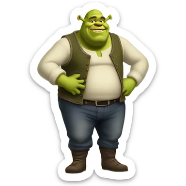 Pregnant shrek sticker