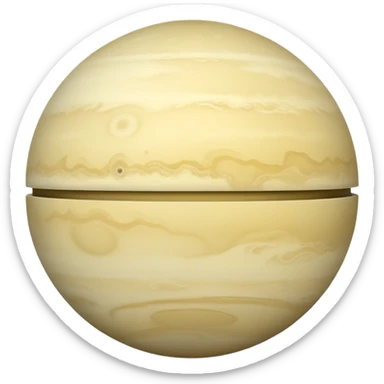 Venus planet emoji, pale yellowish-white sphere, covered in thick, smooth fog, no visible surface features, simple and round sticker