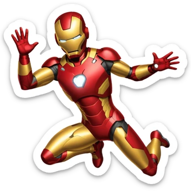 ironman flying sticker