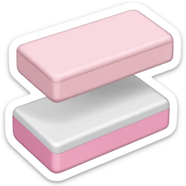 Half white and half light pink eraser sticker