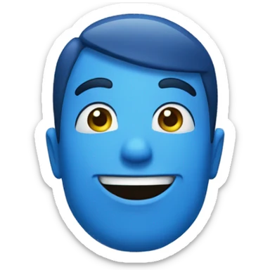 blue guy smirking sticker