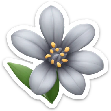 Grey aesthtic flower sticker