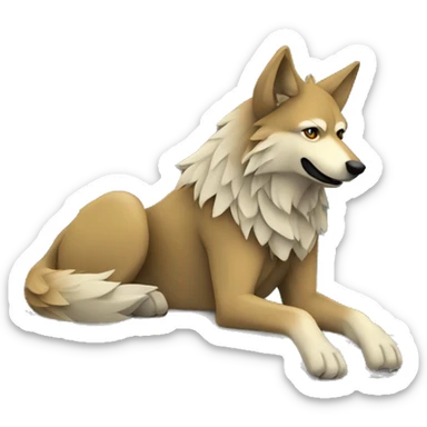  sigma wolf sitting near cliff sticker