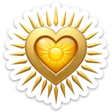 heart with a sunburst pattern sticker