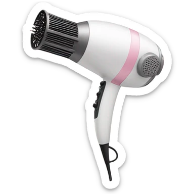 Hairdryer white light pink eadges sticker
