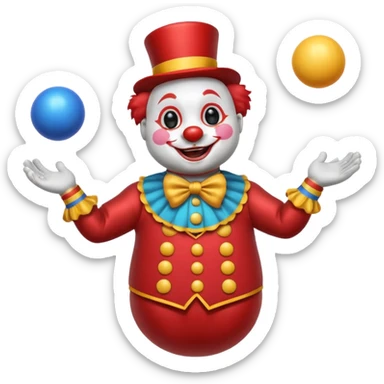 a Circus clown cute seal juggling two metal ball sticker