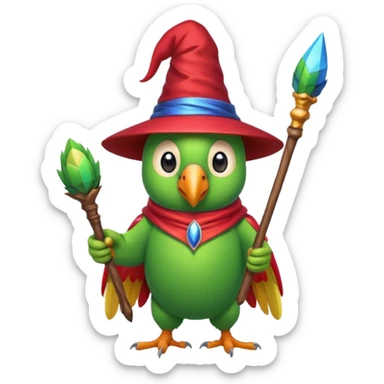 Parrot wizard sticker
