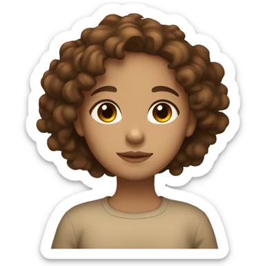 a girl with brown curly hair, brown eyes, light brown skin, sleeping peacefully  sticker