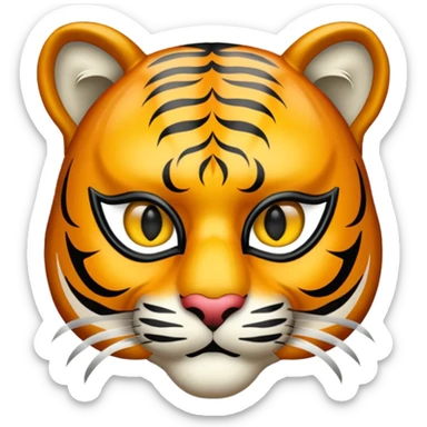 tiger with masquerade mask sticker