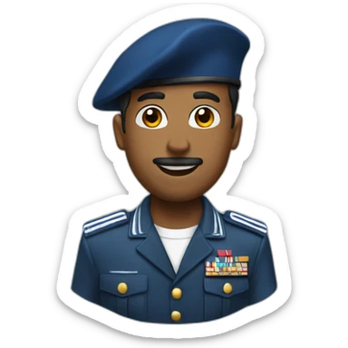 military blu beret sticker