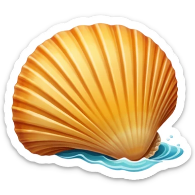 Seashell by ocean sticker