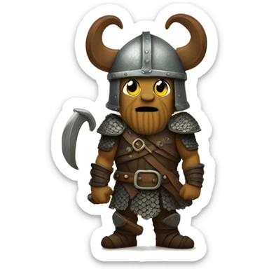 a kraken wearing viking armor sticker