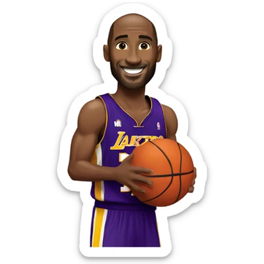 Kobe Bryant with basketball  sticker