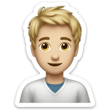 Un garçon blanc qui a un bobo dans les jous sticker