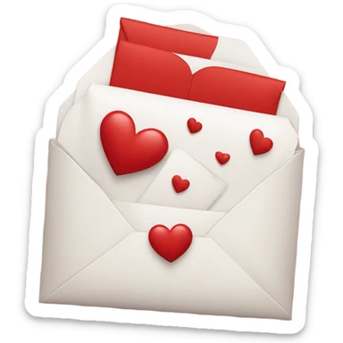 Red and white valentines day envelope sticker