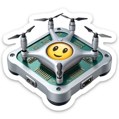 ultra realistic processor with small stamp drone sticker