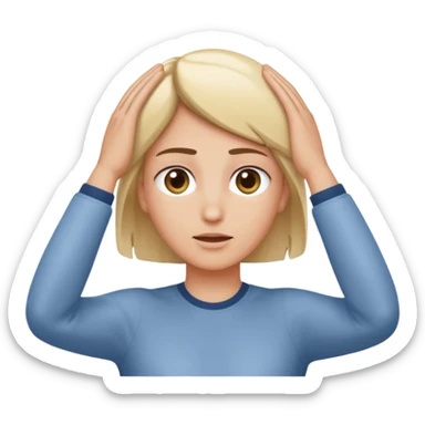 Hands on head sending a white beam from between eyes sticker