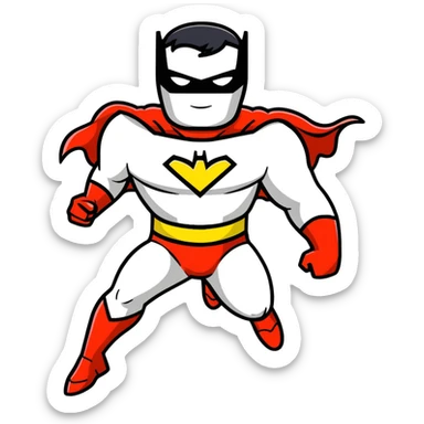 superhero transforming into robot form sticker