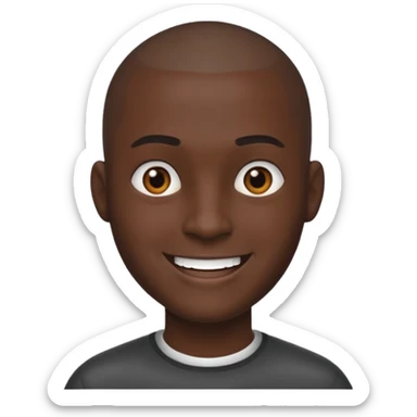 man with buzzcut black sticker