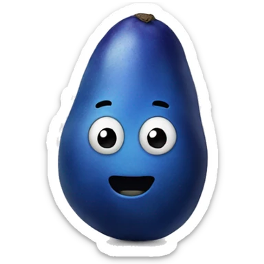 blue potatoe with a face sticker