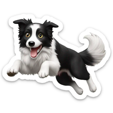 Border collie jumping over anvil sticker