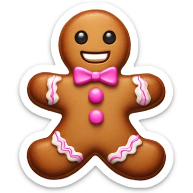 Gingerbread man with pink decorations  sticker