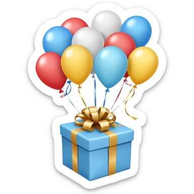 Please make light blue and white balloons too, make several and tie them to a gift, the gifts with the most balloons sticker