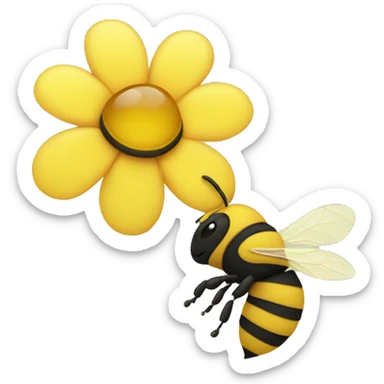 yellow flower with bee sticker