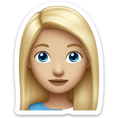 Blonde girl, with blue eyes and straight hair  sticker
