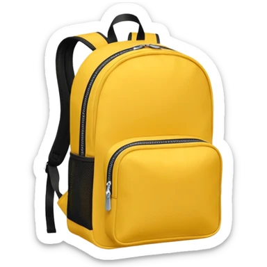 a yellow kid Backpack with zip sticker