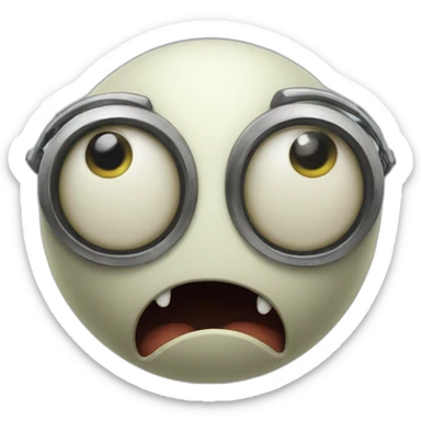 bug-eyed face of shock sticker