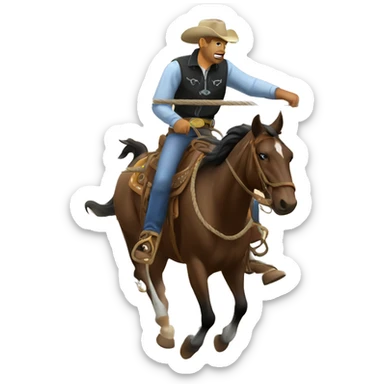 Cowboy roping  sticker
