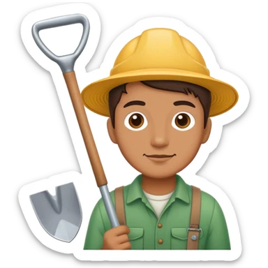 gardener with a shovel sticker