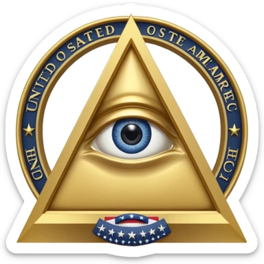 Great seal of the United States of America, the eye into triangle, illuminati symbol sticker