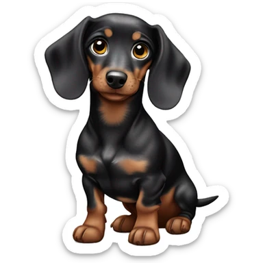 Black Merle mini dachshund  sticker