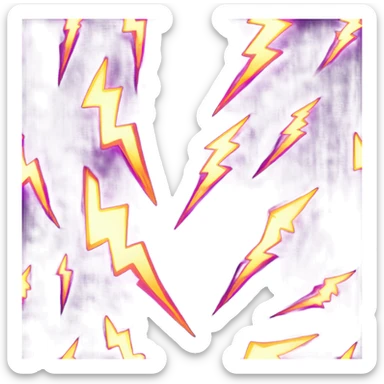 PURPLE LIGHTNING BOLTS AND FIRE sticker