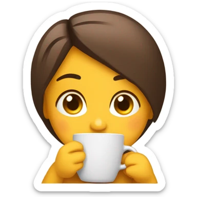 Chica bebiendo café  sticker