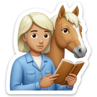 reading white horse sticker