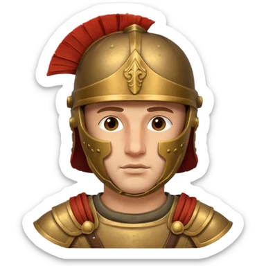 roman soldier head, classic roman helmet with cheek guards sticker