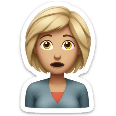 stressed woman  sticker