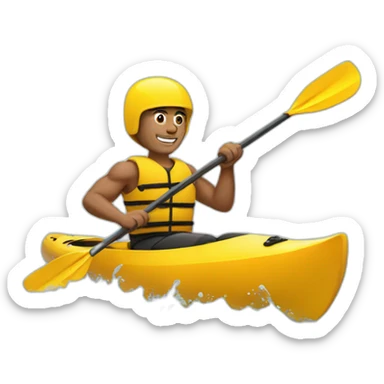 Strong man kayaking on water sticker