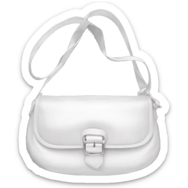 all white silky shoulder bag, with white strap sticker