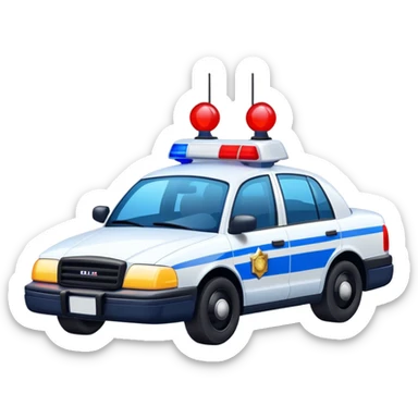 Police Car without messed texture, red and blue lights sticker