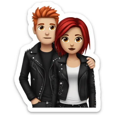 Emo couple hugging  sticker